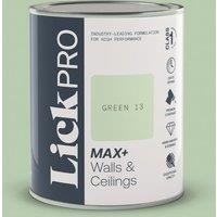 LickPro Max+ 1Ltr Green 13 Matt Emulsion Paint (201TM)