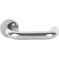 Eurospec Fire Rated Safety Lever on Rose Pair Polished Stainless Steel (2036J)