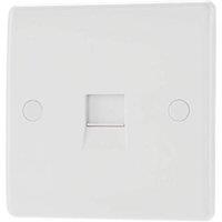 British General 800 Series 1-Gang Slave Telephone Socket White (203HV)