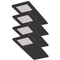 Sensio Astro Pro Rectangular LED Under Cabinet Lights Black 19.2W 240-270lm 4 Pack (203PL)
