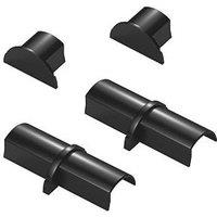 D-Line PVC Black Micro Trunking Connector End Cap Pack 4 Pieces (203RA)