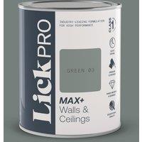 LickPro Max+ 1Ltr Green 03 Matt Emulsion Paint (203TM)