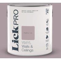 LickPro 2.5Ltr Purple 01 Vinyl Matt Emulsion Paint (204TM)