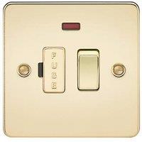 Knightsbridge 13A Switched Fused Spur with LED Polished Brass (204TY)