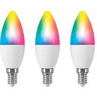 LAP E14 Candle RGB & White LED Smart Light Bulb 4.2W 470lm 3 Pack (205FM)