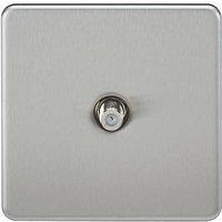 Knightsbridge 1-Gang F-Type Satellite Socket Brushed Chrome (205TX)