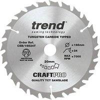 Trend CraftPro CSB/16524T Wood Thin Kerf Combination Circular Saw Blade for Cordless Saws 165mm x 20mm 24T (205XG)