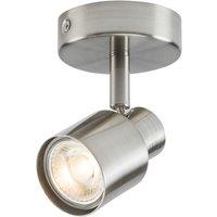 Knightsbridge Round 1-Light Single GU10 Wall & Ceiling Spotlight Brushed Chrome (206GE)