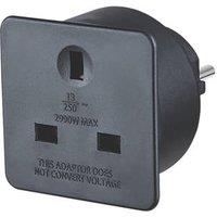 Masterplug 13A Unfused Travel Adaptor Black (206HX)
