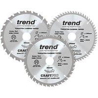 Trend CSB/190/3PK Wood TCT Circular Saw Blades 190mm x 30mm 24/40/60T 3 Pieces (208HT)