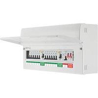 British General Fortress 22-Module 12-Way Populated High Integrity Dual RCD Consumer Unit with SPD (208KR)