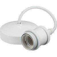 Knightsbridge Vintage 6" Pendant Set Light Fitting E27 Matt White 3 1/2" (208VF)