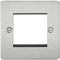 Knightsbridge Flat Plate 2-Module Modular Faceplate Brushed Chrome (208YA)