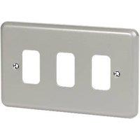 MK Grid Plus 3-Module Grid Faceplate Grey (20918)