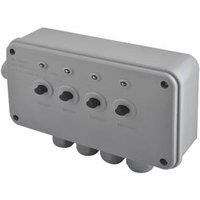 British General IP66 13A 4-Gang 4-Way Weatherproof Outdoor Switched Power Controller with LED (20964)