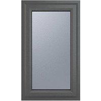 Crystal Right-Hand Opening Obscure Triple-Glazed Casement Anthracite on White uPVC Window 610mm x 965mm (209JM)