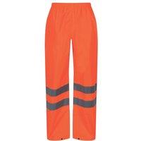 Regatta Pro Hi Vis Packaway Trousers Elasticated Waist Orange Small 32" W 32" L (209JU)