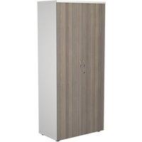 TC Group 4-Shelf Cupboard White/Grey Oak 800mm x 1800mm (209TT)