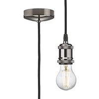Knightsbridge Vintage 1.8m Pendant Set Light Fitting E27 Black Nickel 3 1/2" (210TY)