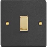 Varilight 10A 1-Gang Intermediate Switch Matt Black with Colour-Matched Inserts (210YT)