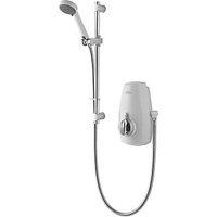 Aqualisa Aquastream Gravity-Pumped White/Chrome Thermostatic Power Shower (2115J)