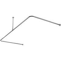 Croydex C-Shaped Shower Curtain Rail & Support Stainless Steel Chrome 2000mm (21182)