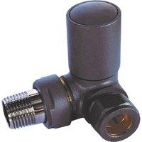 Towelrads 15mm x 1/2" Anthracite Angled Designer Manual Radiator Valve & Lockshield 2 Pack (211RY)