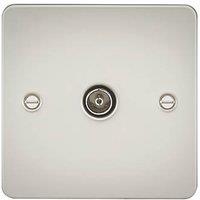 Knightsbridge 1-Gang Coaxial TV Socket Pearl (211TY)