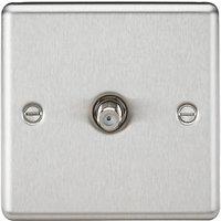 Knightsbridge 1-Gang F-Type Satellite Socket Brushed Chrome (211VF)