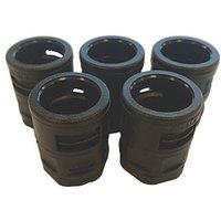 Deta Male Corrugated Conduit Adaptors 20mm Black 5 Pack (212PV)