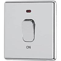 Arlec 50A 1-Gang DP Control Switch Polished Chrome with Neon with Colour-Matched Inserts (213RU)