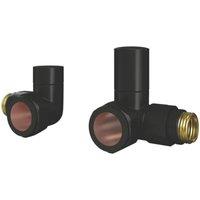 ETAL Rise 15mm x 1/2" Black Corner Designer Manual Radiator Valve Head & Body (213VV)
