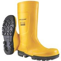 Dunlop Work-It Size 7 Yellow Steel Toe Cap Safety Wellies (213XH)