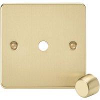 Knightsbridge Flat Plate 1-Gang Modular Dimmer Switch Brushed Brass (213YA)