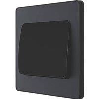 British General Evolve 20A 16AX 1-Gang 2-Way Wide Rocker Light Switch Grey with Black Inserts (214PY)