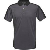 Regatta Contrast Coolweave Polo Shirt Seal Grey/Black X Large 49" Chest (215JW)