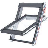 Keylite Manual Centre-Pivot Grey & White uPVC Roof Window Clear 780mm x 1180mm (215KK)