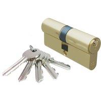 Smith & Locke Fire Rated 1 Star Double Double Cylinder Lock 35-35 (70mm) Polished Brass (218TE)