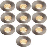 Electralite Yate Fixed Fire Rated Downlights Satin Chrome 10 Pack (218VJ)