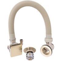 ETAL Freeflow Gravity-Pumped & HP/Combi Square Bath Filler, Clicker Waste & Overflow Brushed Brass (219VN)