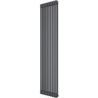 Azur 1800mm x 470mm 4509BTU Anthracite Vertical 2 Column Radiator (219YR)