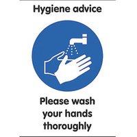 Essentials "Please Wash Your Hands Thoroughly" Hygiene Signs 297mm x 210mm 10 Pack (220KK)
