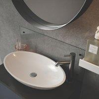 Splashback Bathroom Splashback Fluted Clear with Matt Black Caps 250mm x 600mm x 4mm (221YR)