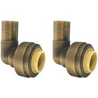 ETAL Brass Push-Fit Equal 90 Stem Elbow 15mm 2 Pack (221YU)