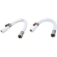 JG Speedfit Push-Fit Union Nuts with Service Valve 15mm x 1/2" x 300mm 2 Pack (22201)