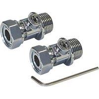 Thomas Dudley Ltd 15mm Compression x 1/2" BSP Male 54mm Chrome Radiator Tail 2 Pack (2222R)