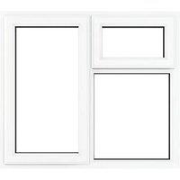Crystal Left-Hand & Top Opening Clear Triple-Glazed Casement White uPVC Window 1190mm x 1115mm (222JM)