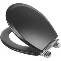 Croydex Lene Soft-Close with Quick-Release Toilet Seat Moulded Wood Black (222KK)