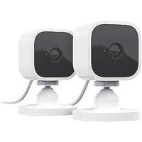 Blink Mini Mains-Powered White Wireless 1080p Indoor Square Smart Cameras 2 Pack (223PG)