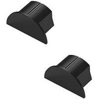 D-Line Black Mini Trunking End Caps 30mm x 15mm 2 Pack (224RA)